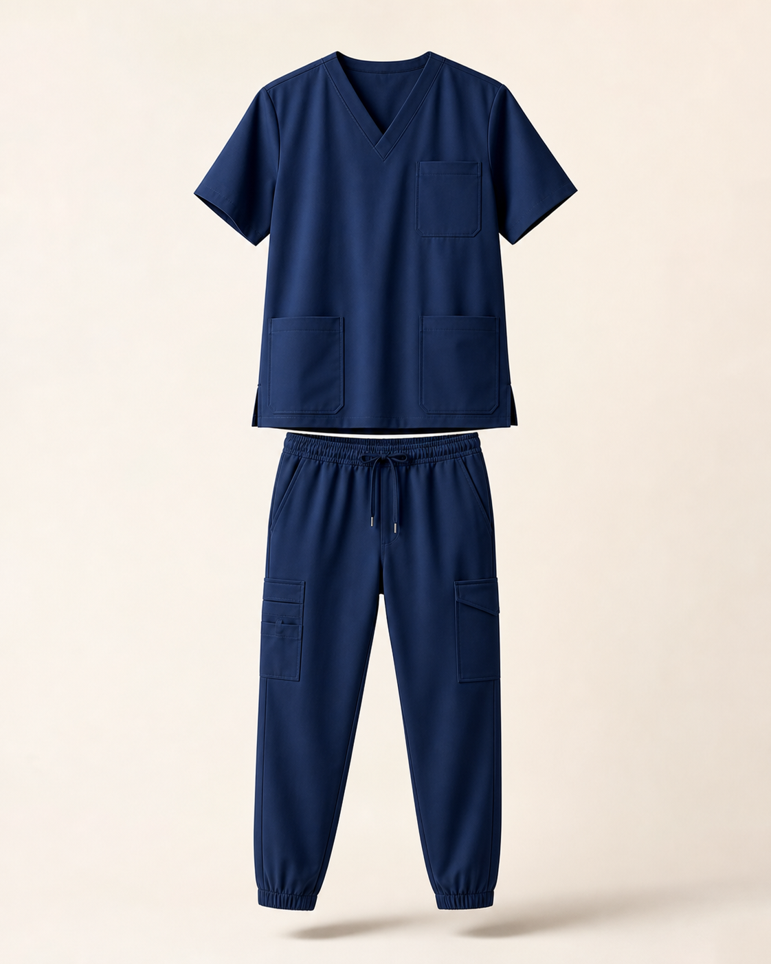 Classic V-neck medical scrub shirt